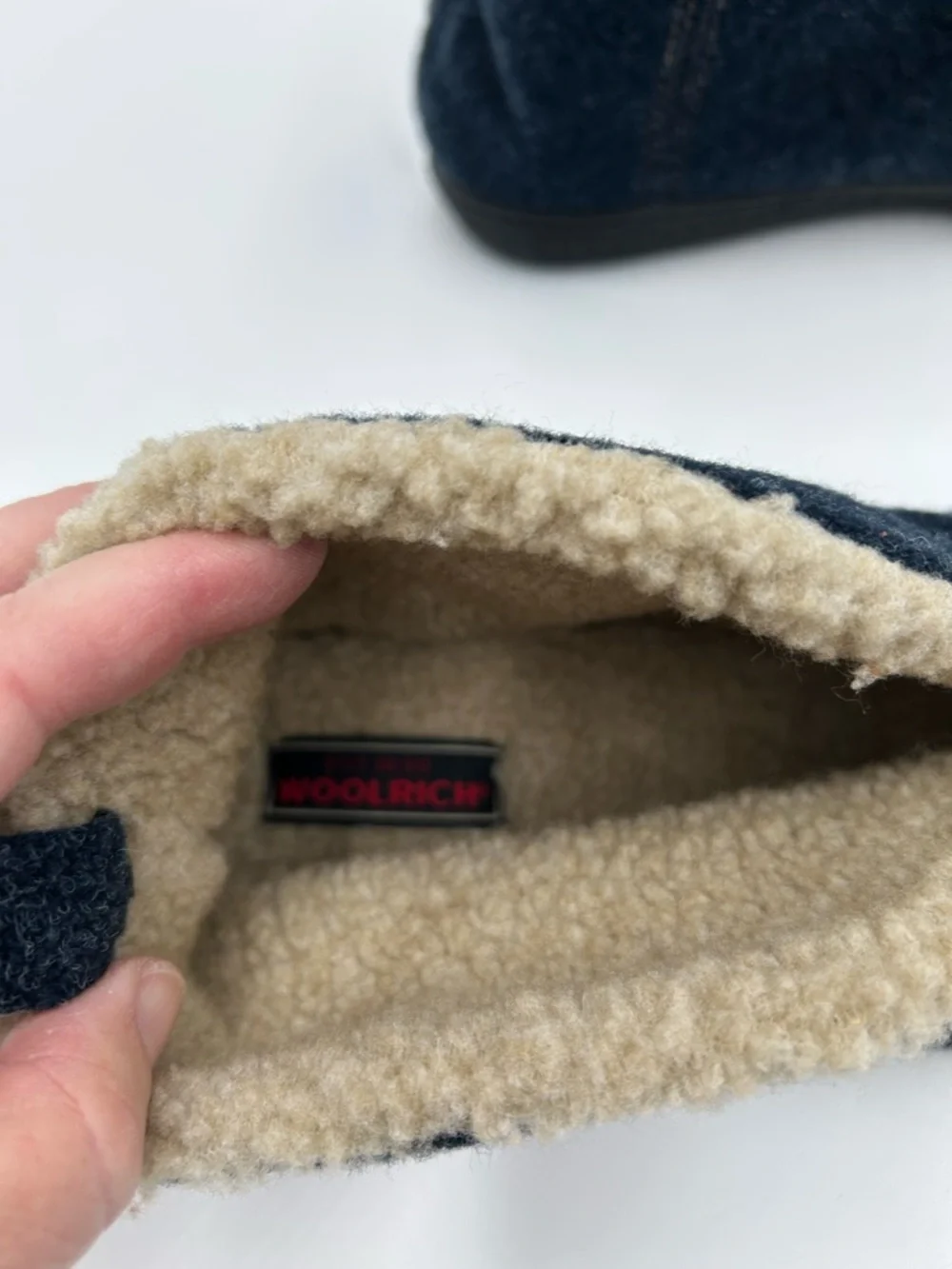 Woolrich Navy Fleece-Lined Slip-Ons 10 NWOT